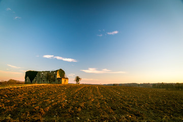 Abandoned farm in the countryside
