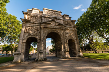 Fototapeta na wymiar Arc de Triomphe in Orange