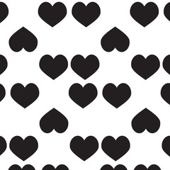 Fototapeta na wymiar Hearts monochrome seamless pattern