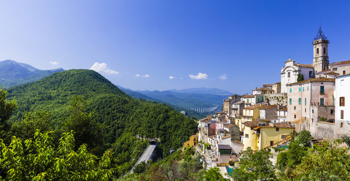 beautiful villages of Italy  - Colledimezzo in Abruzzo, Lago di Bomba.