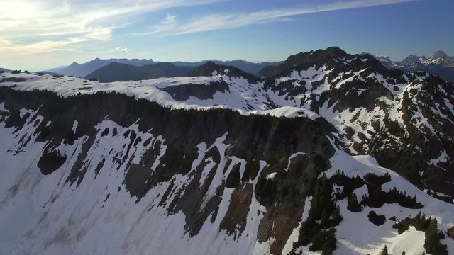 Summer Aerial of Snow Melting in the Cascade Mountain Range
