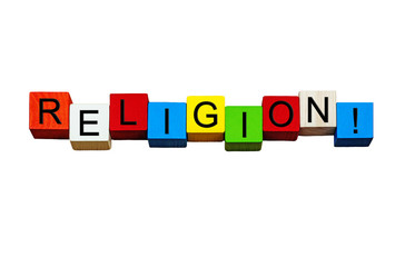 Religion - sign for religions & religious concepts - isolated.