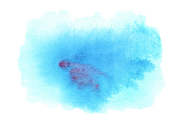 ..Colorful blue watercolor splash background. Abstract ink spot