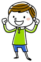 Obraz premium 男の子：活発なポーズ 