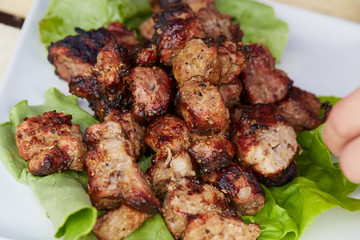 tasty delicious pork from the grill