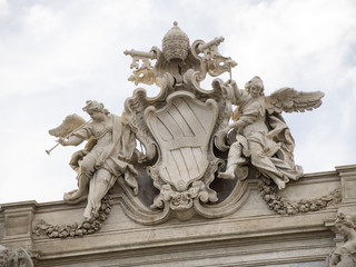 Fontana de Trevi en Roma, detalle