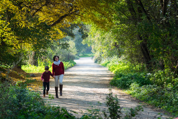 Family autumn walk