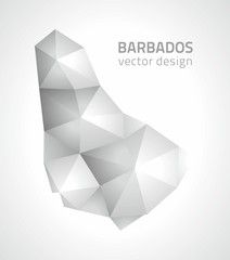 Barbados polygonal grey and silver vector modern map