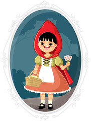 Little Red Riding Hood Vector Cartoon