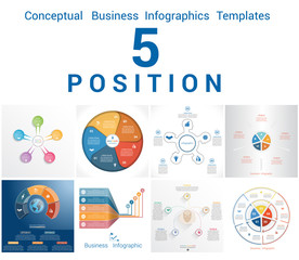 Infographics Business Conceptual Cyclic Processes Five Positions