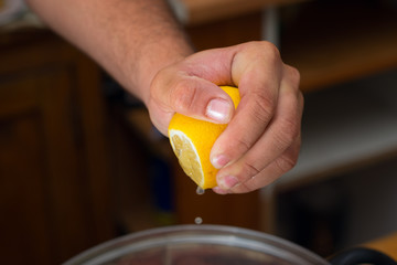 Squeeze lemon juice on hand