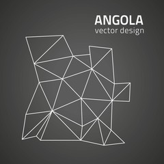 Angola black vector triangle polygonal map