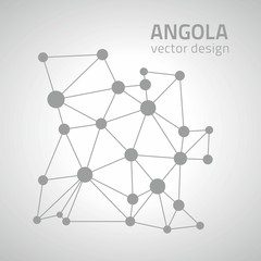 Angola dot grey contour vector map
