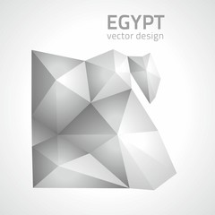 Egypt triangle grey vector map of Africa