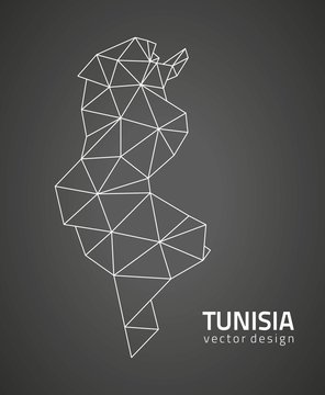 Tunisia black triangle vector map of Africa