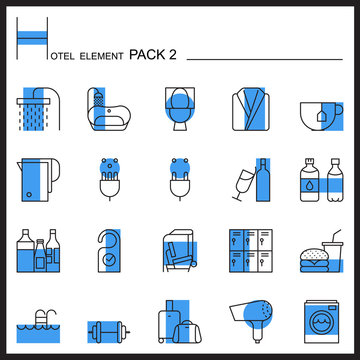 Airport Element Line Icon Set 2.Colour pack.Graphic vector logo 