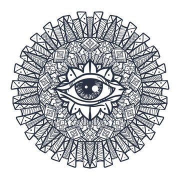 All Seeing Eye in Mandala