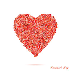 Plakat Valentines day vintage red heart with circles. Vector background