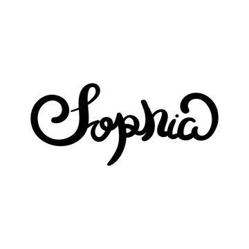 Female name - Sophia. Hand drawn lettering.