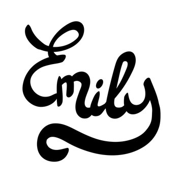 Female name - Emily. Hand drawn lettering.