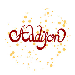 Obraz na płótnie Canvas Female name - Addison. Hand drawn lettering.