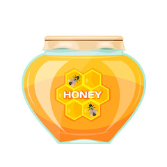 Vector illustration jars of honey on a white background. Isolate