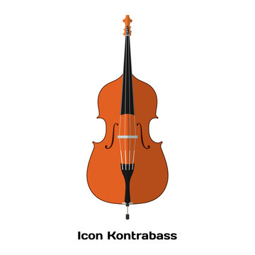 Icon Double bass. Stringed Musical Instruments contrabass on a w