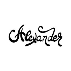 Male name - Alexander. Hand drawn lettering.