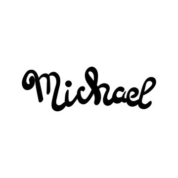 Male name - Michael. Hand drawn lettering.