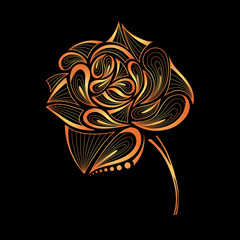 Hand draw abstract rose. Vector illustration