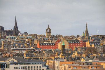 Naklejka na ściany i meble Old town Edinburgh and Edinburgh castle