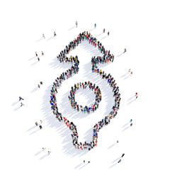 arrow direction shape icon 3D rendering