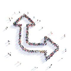 arrow direction shape icon 3D rendering