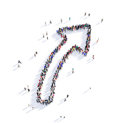 arrow direction shape icon 3D rendering