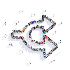 arrow direction shape icon 3D rendering