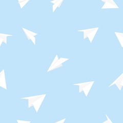 seamless pattern paper airplane vector illustration