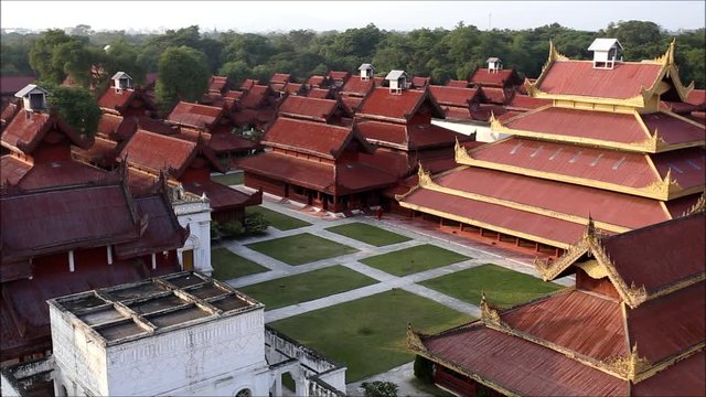 Top view of Mandalay palace at Mandalay city of Myanmar Burma