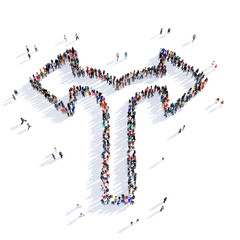 arrow direction shape icon 3D rendering