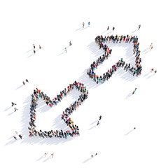 arrow direction shape icon 3D rendering