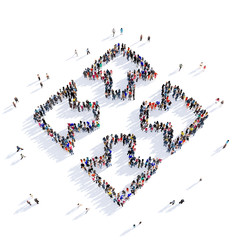 arrow direction shape icon 3D rendering