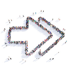 arrow direction shape icon 3D rendering