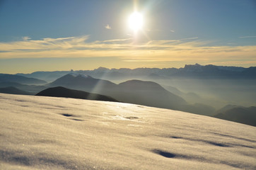 Coucher de soleil dans le Vercors (Belledonne)
