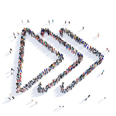 arrow direction shape icon 3D rendering