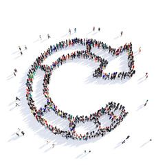 arrow direction shape icon 3D rendering