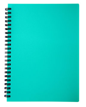 Blue notebook isolated on white background
