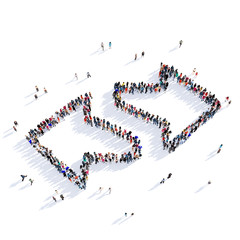 arrow direction shape icon 3D rendering