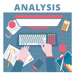 Financial analysis vector concept. Audit and accounting proccess
