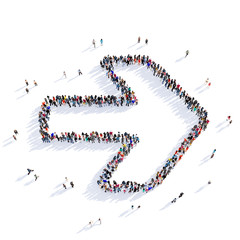 arrow direction shape icon 3D rendering