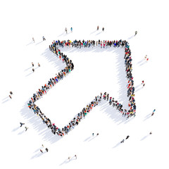 arrow direction shape icon 3D rendering