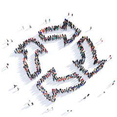 arrow direction shape icon 3D rendering